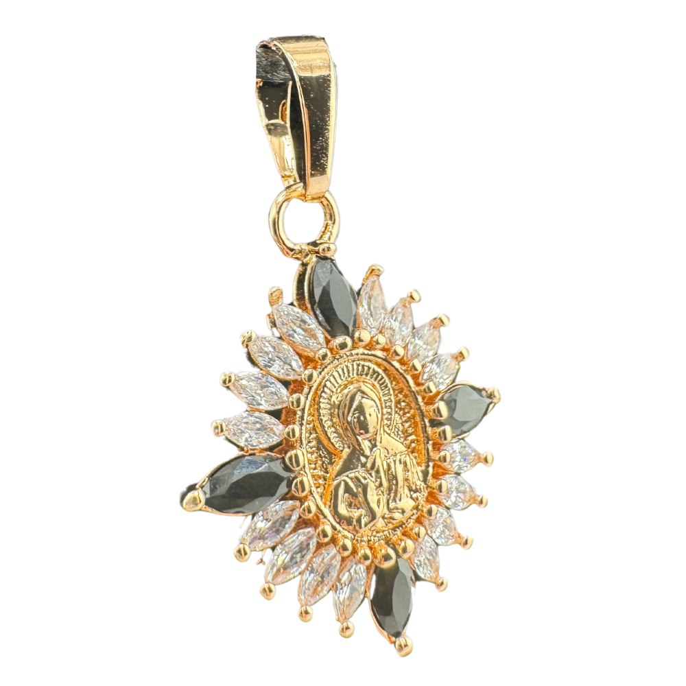 Exquisite Saint Matrona Pendant Plated in Rose Gold with Stones Exquisite Saint Matrona Pendant Plated in Rose Gold with Stones